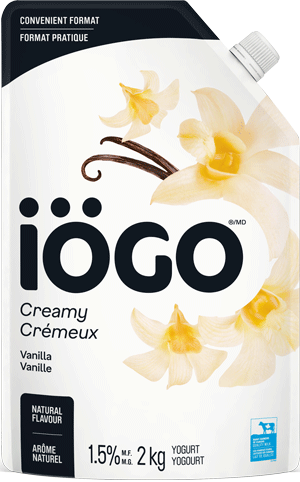 Iogo creamy vanilla yogourt pouch