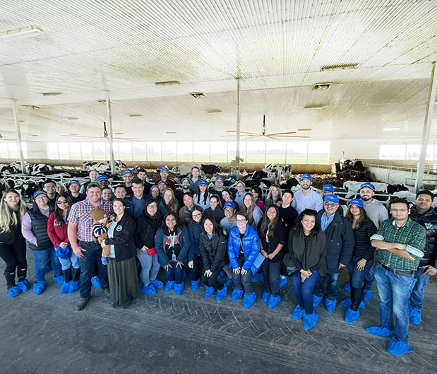 The Lactalis Canada team in a barn