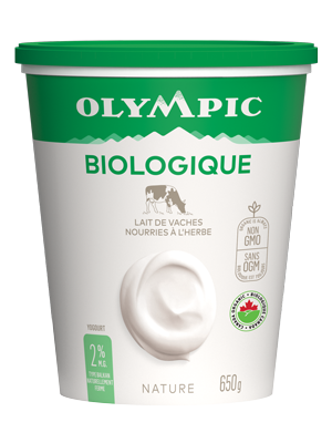 Contenant de yogourt biologique olympique