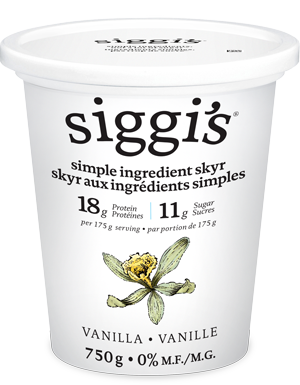 contenant de yogourt à la vanille siggi's