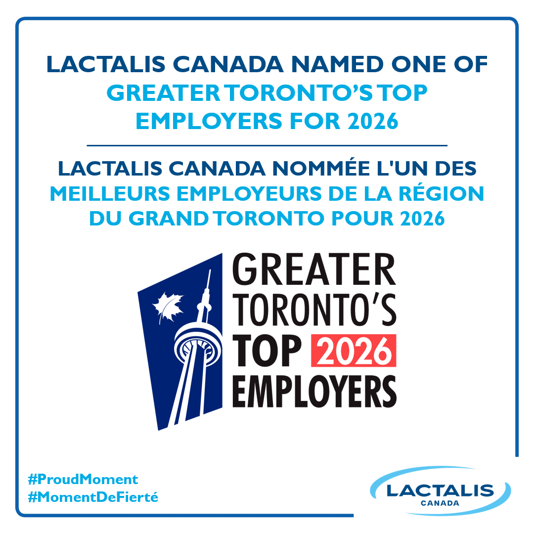Lactalis Canada Proud to be Recognized as One of Greater Toronto’s Top Employers for Second Consecutive Year