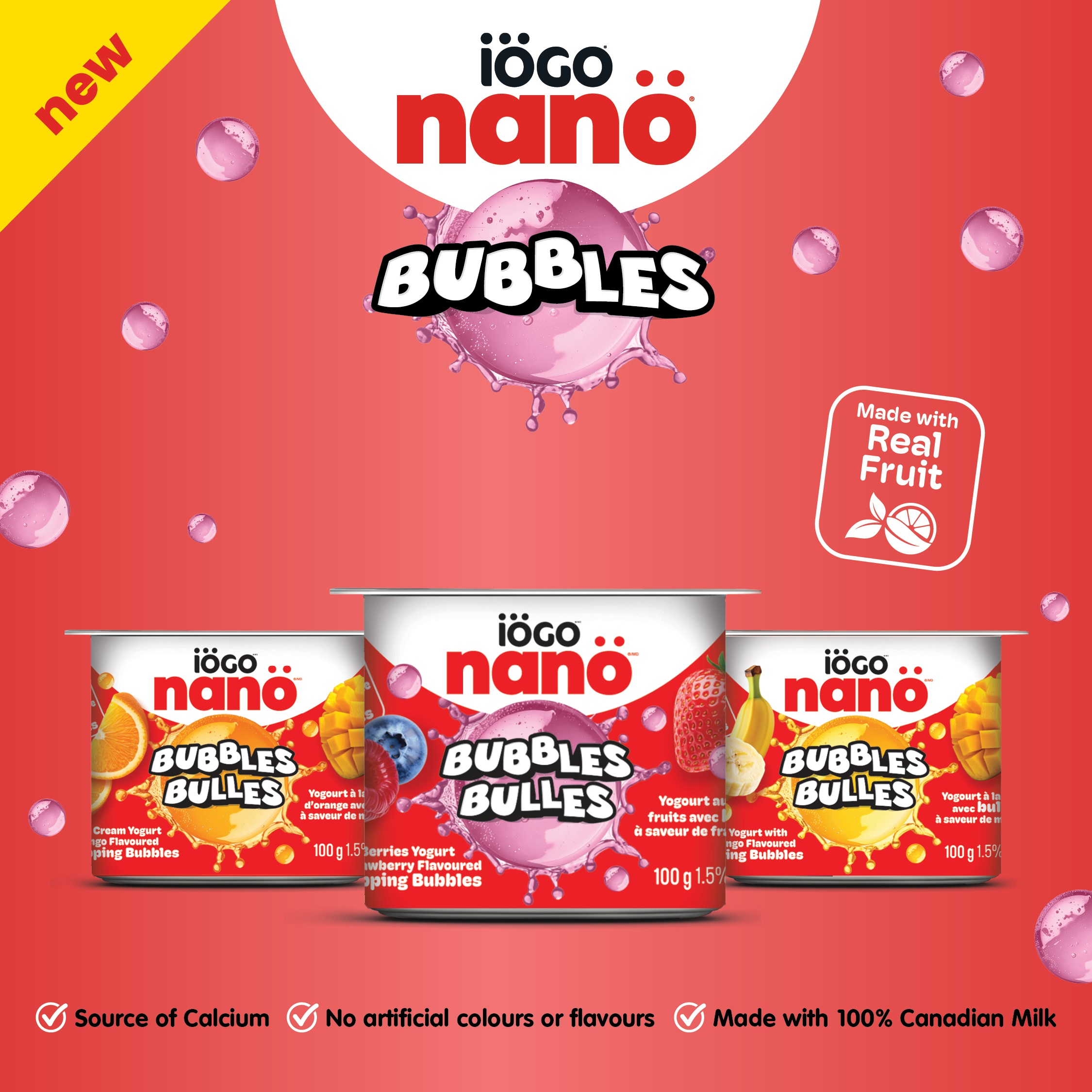 iÖGO nanö présente une expérience unique de yogourt avec son innovation Bulles