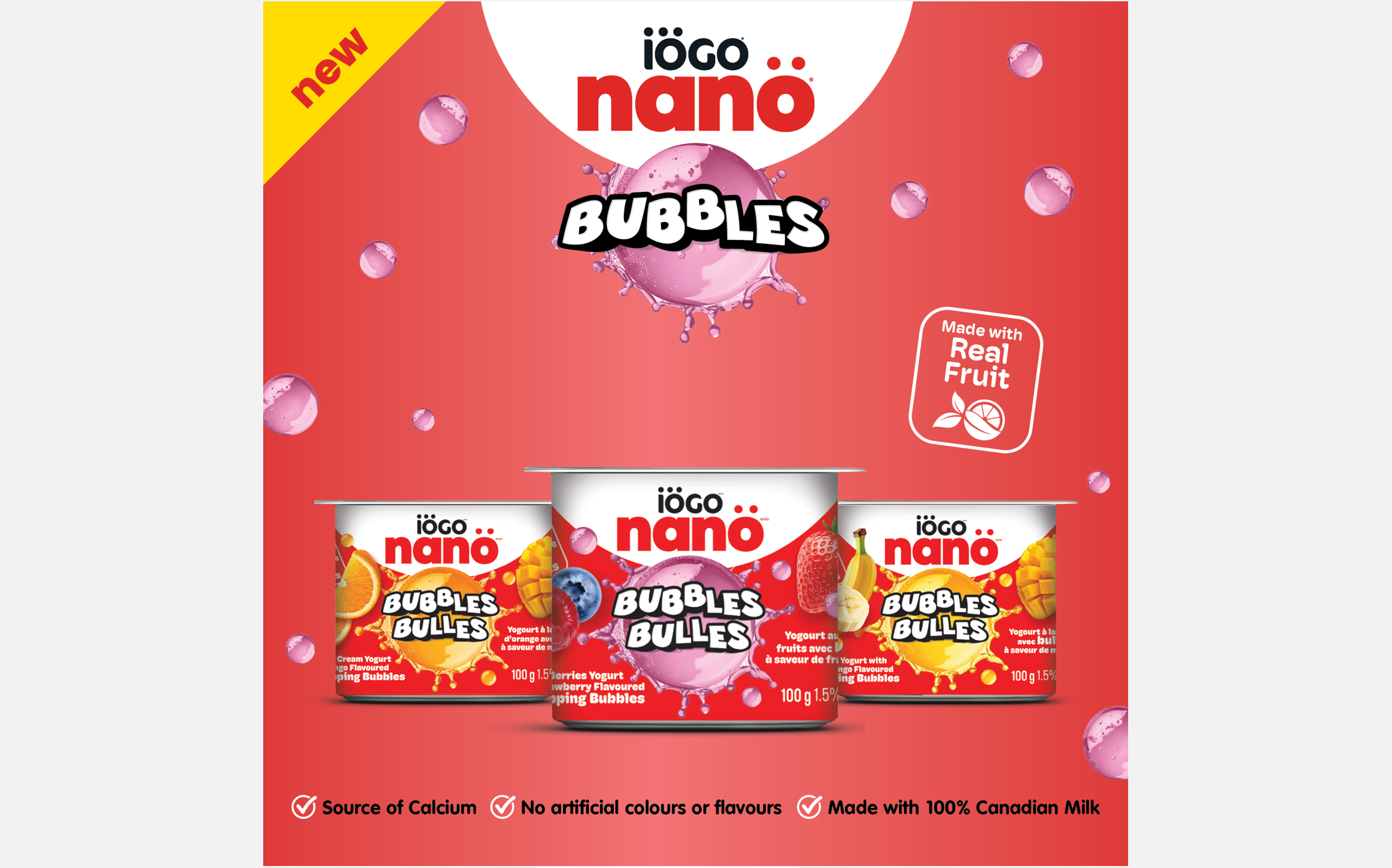 iÖGO nanö présente une expérience unique de yogourt avec son innovation Bulles