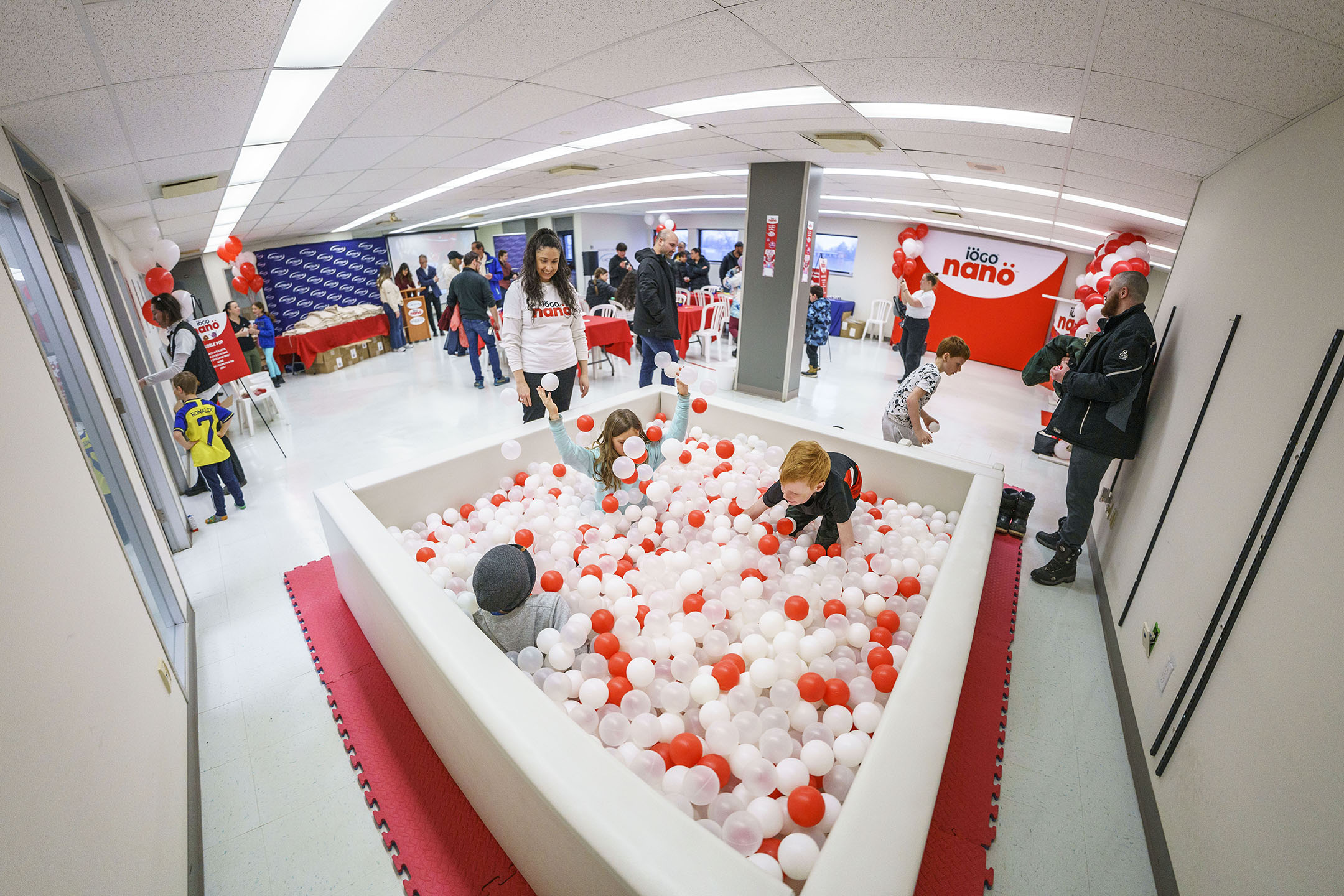 Lactalis Canada Granby team members enjoy employee and family festivities including bubble themed activities.